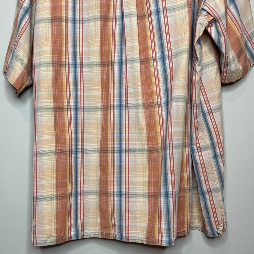 Harbor Bay Sport Plaid Short Sleeve Button Down Shirt Size 2X Big EUC Cotton - Picture 6 of 8